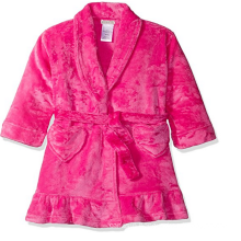 Girls Robe, Kids Plush Shawl Fleece Bathrobe